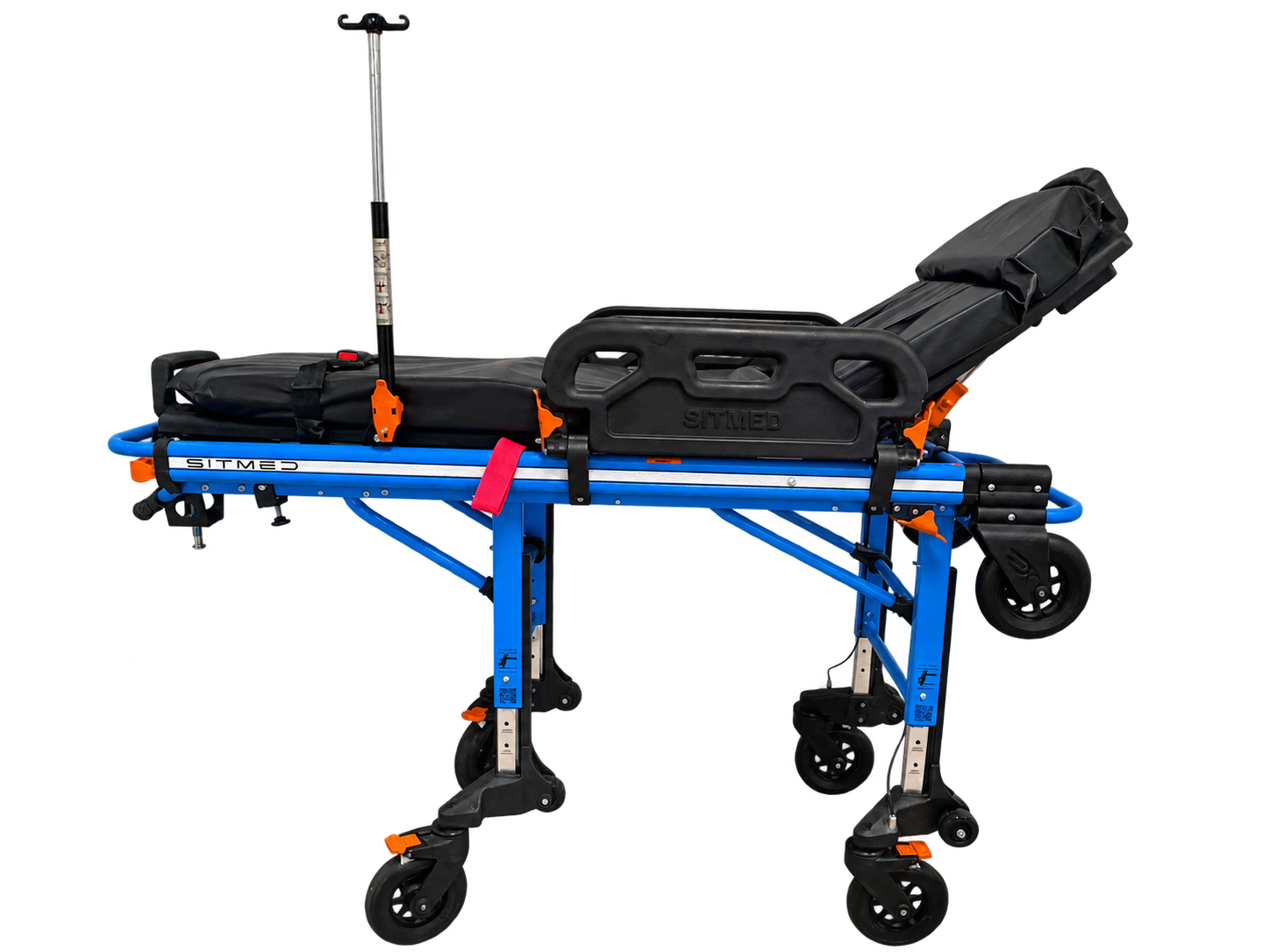 Barella Sitmed MYS 351 INFINITY con telaio azzurro e asta portaflebo
